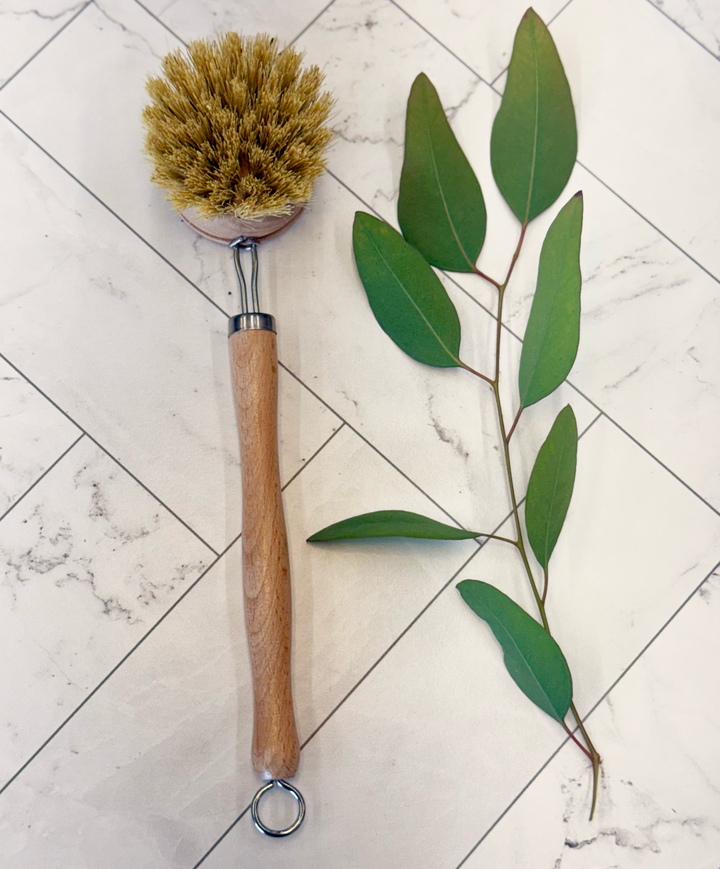 Long Handle Sisal Dish Brush with Replaceable Head