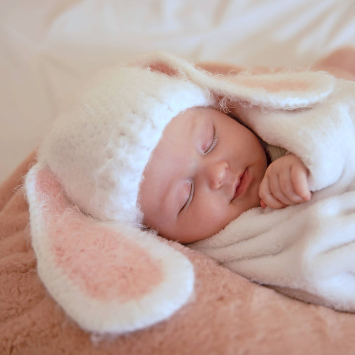 Lop Ear Bunny White Beanie Hat
