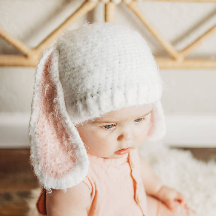 Lop Ear Bunny White Beanie Hat