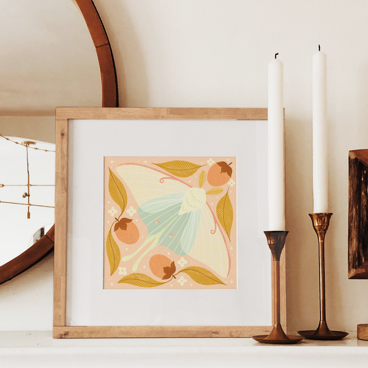 Luna Moth Art Print 8.5 x 8.5 Nature Lover