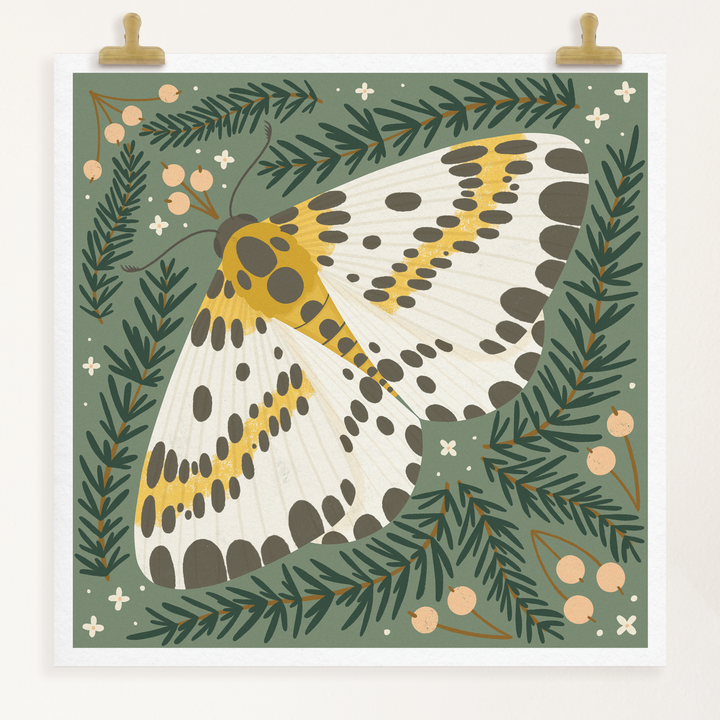 Magpie Moth Art Print 8.5 x 8.5 Nature Lover