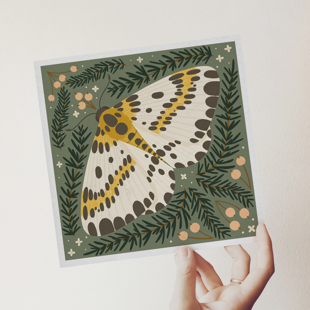Magpie Moth Art Print 8.5 x 8.5 Nature Lover