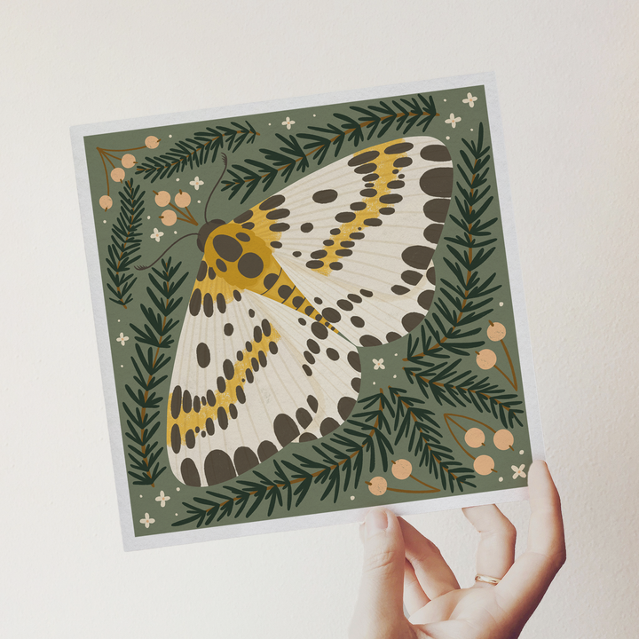 Magpie Moth Art Print 8.5 x 8.5 Nature Lover