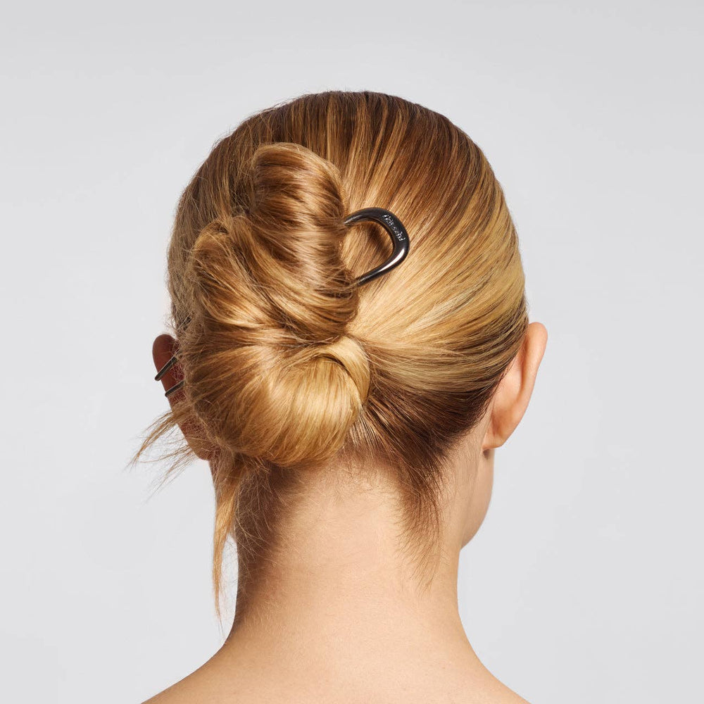 Metal French Hair Pin in Hematite