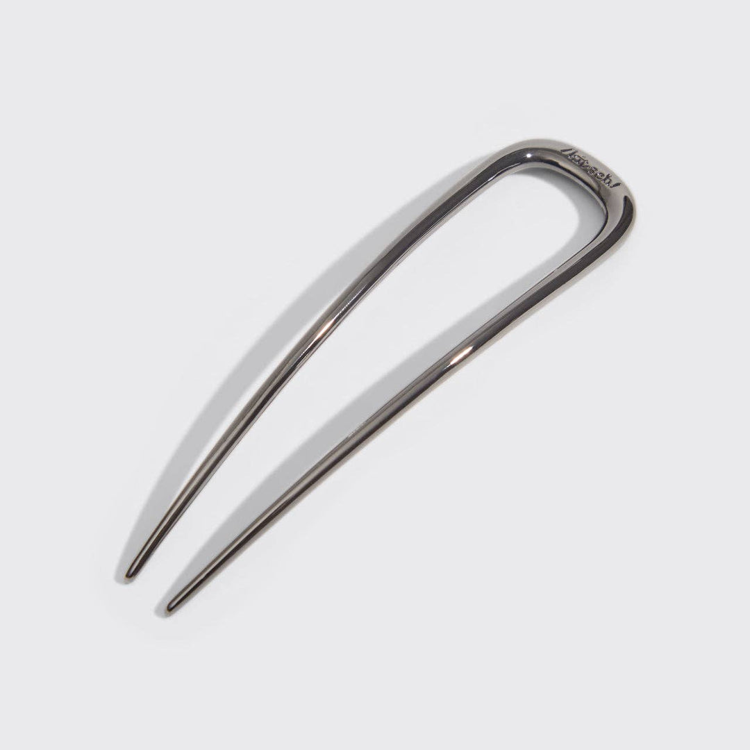 Metal French Hair Pin in Hematite