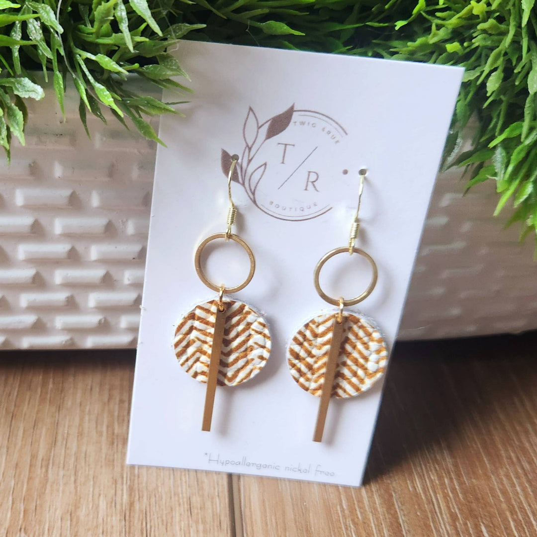 Mini-Jude Genuine Leather Earrings chevron