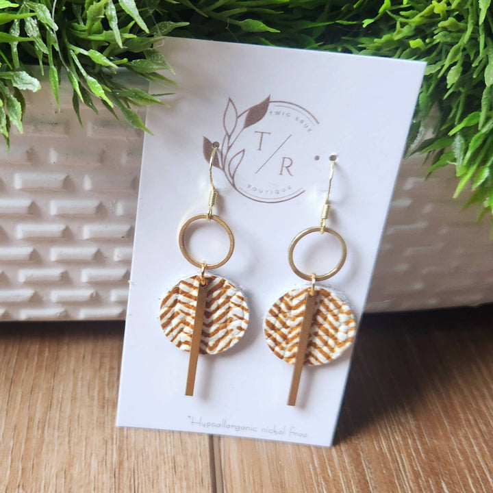 Mini-Jude Genuine Leather Earrings chevron
