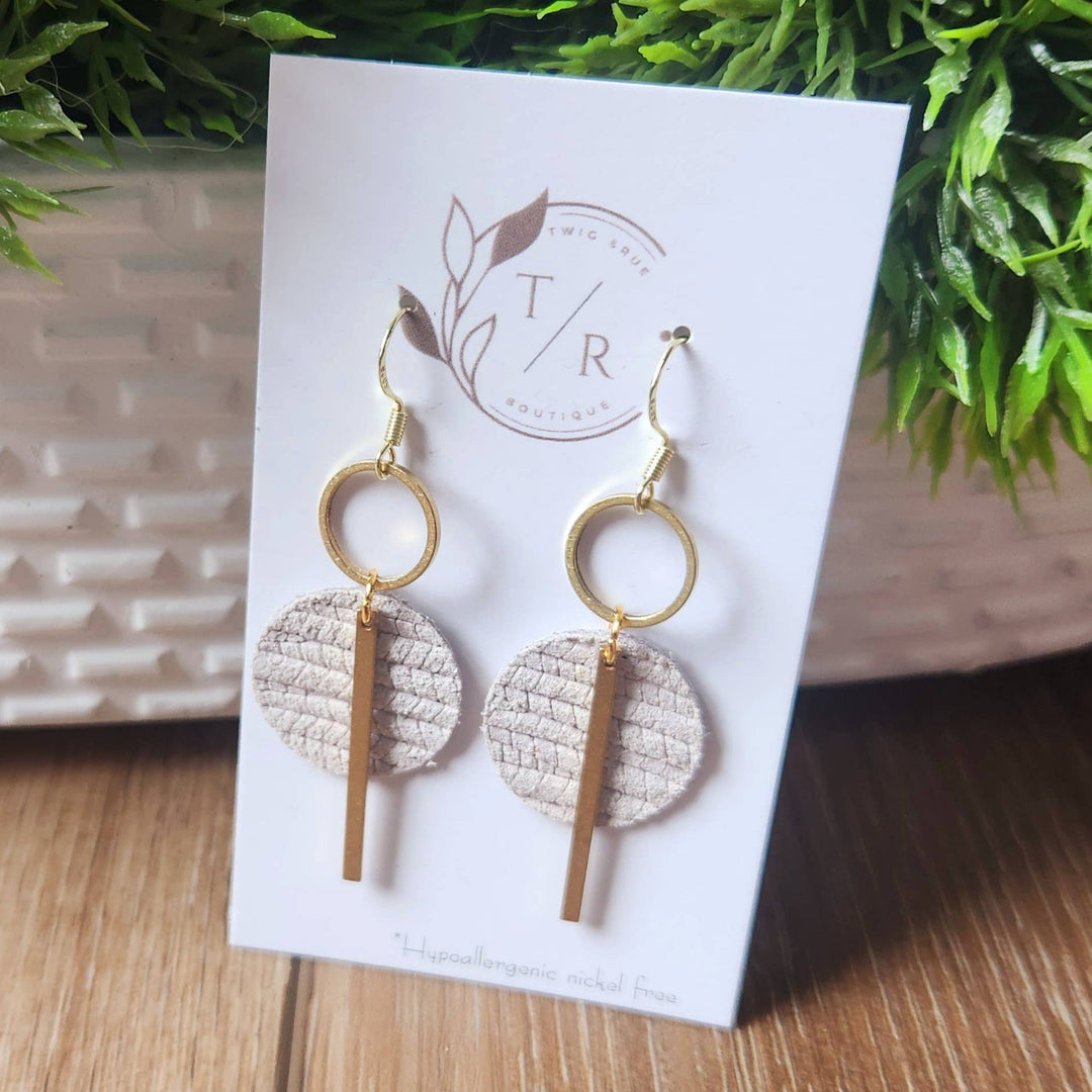 Mini-Jude Genuine Leather Earrings white