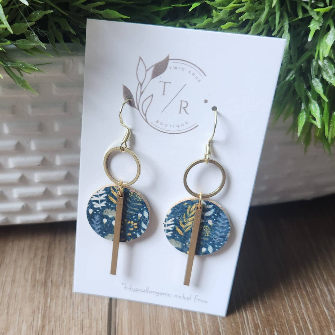 Mini-Jude Genuine Leather Earrings wild floral