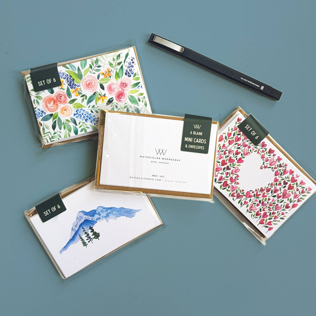 Mini Wildflower Watercolor Greeting Card Set