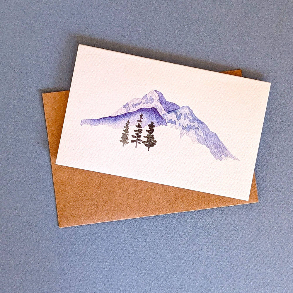 Minimalist Mountain Landscape Mini Greeting Card Set