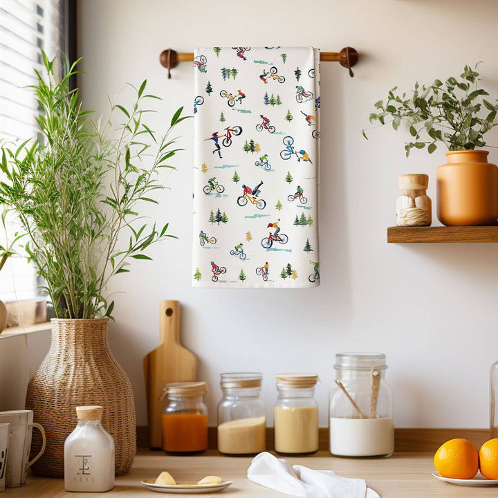 Mountain Biking Tea Towel