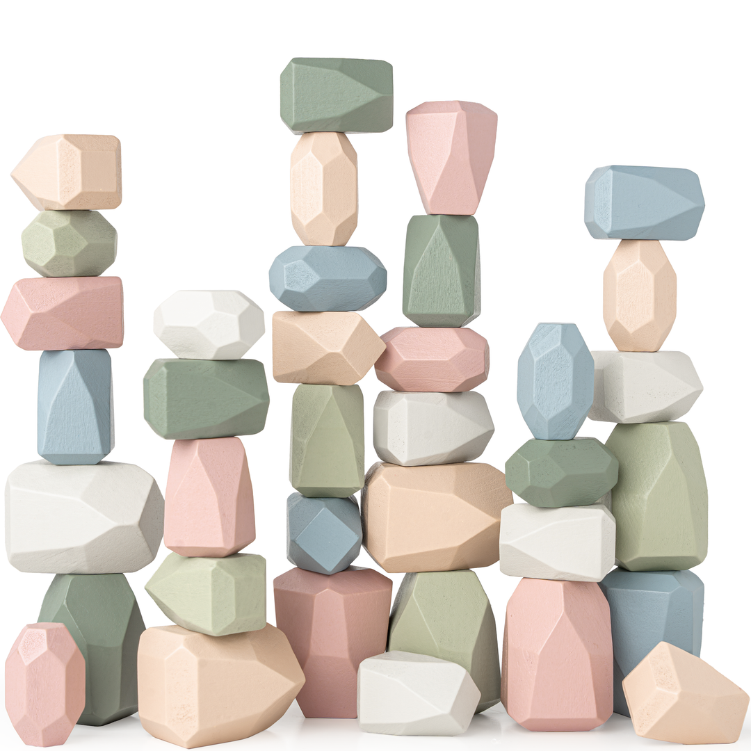Neutral Colors Stacking Blocks for Toddlers by Comfy Cubs