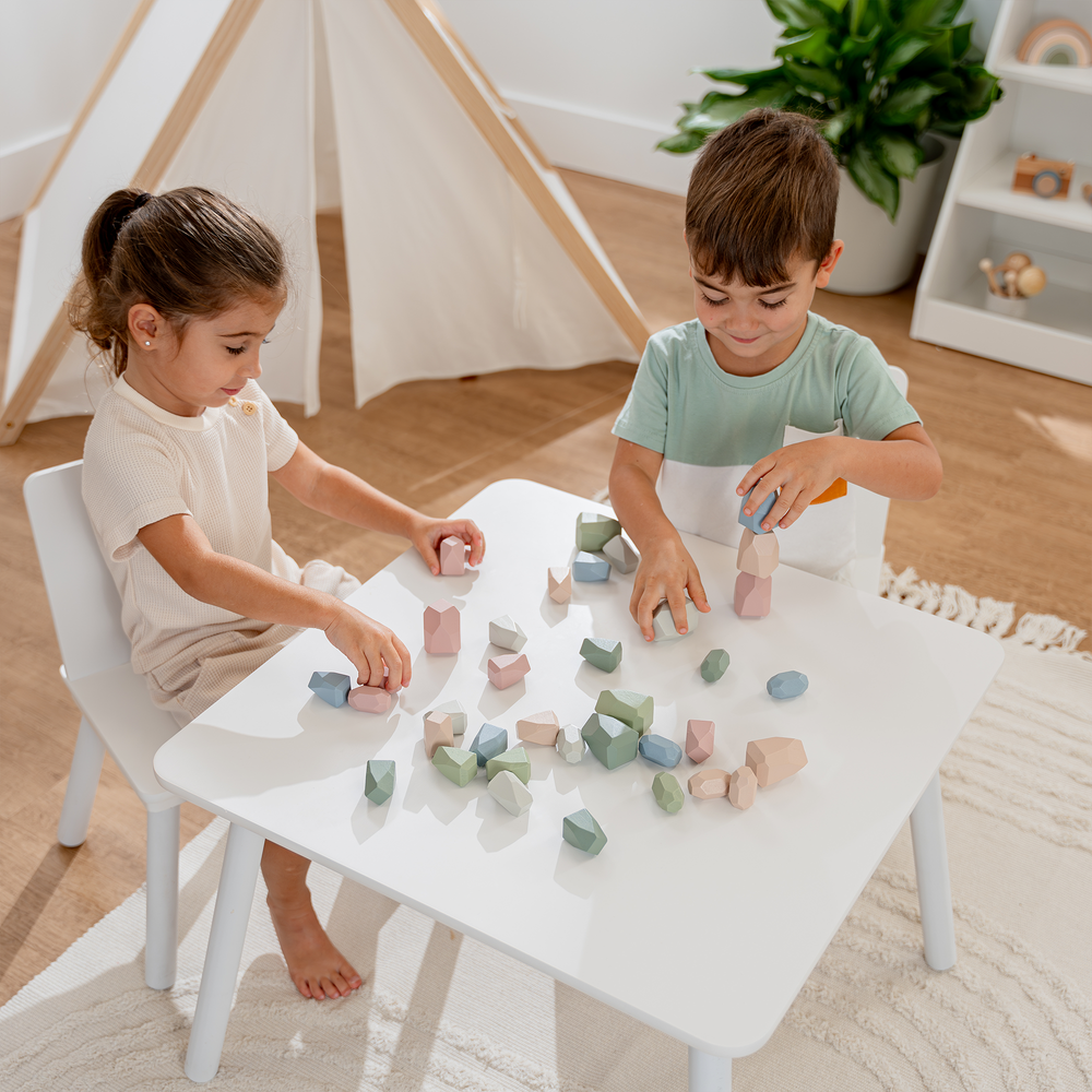 Neutral Colors Stacking Blocks for Toddlers by Comfy Cubs