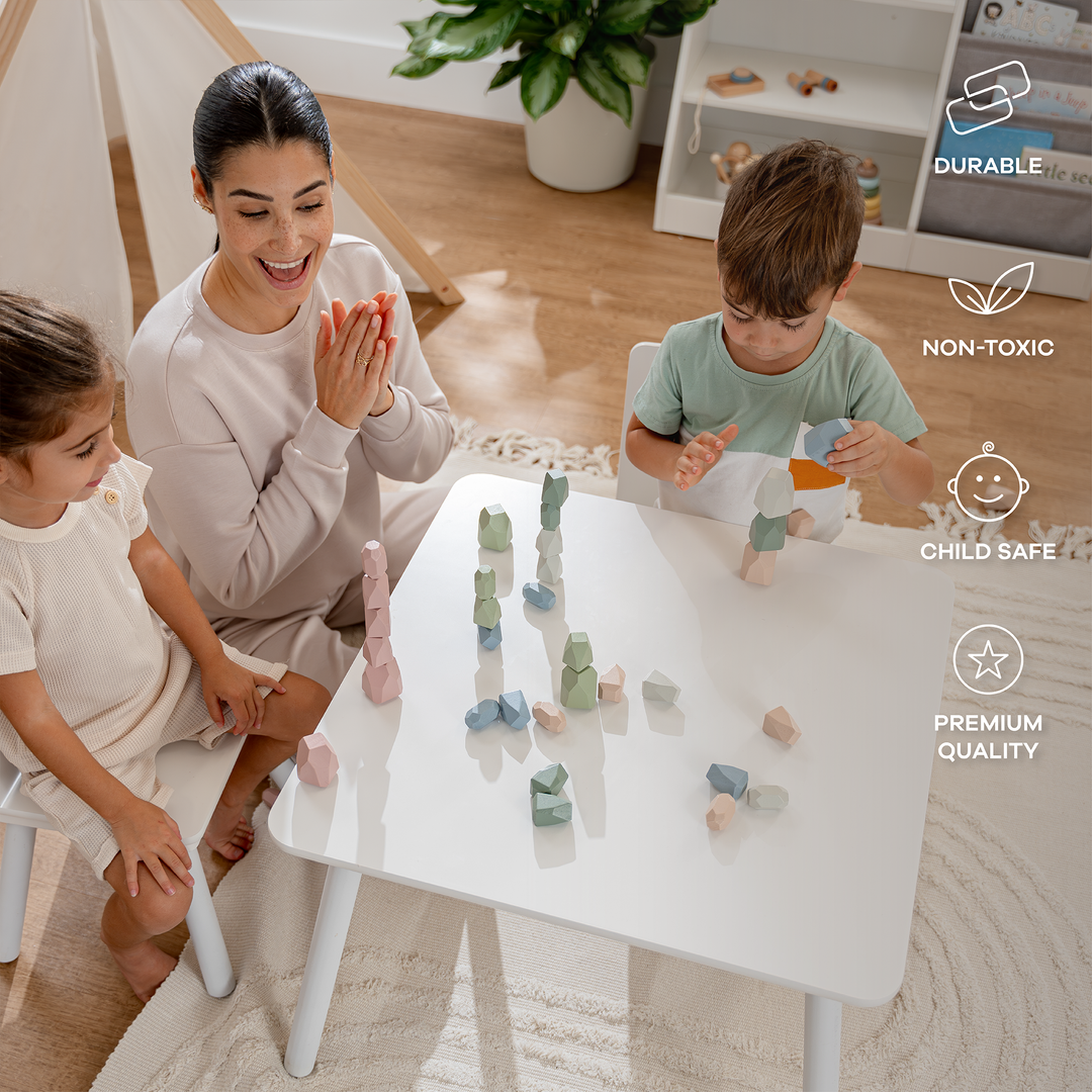 Neutral Colors Stacking Blocks for Toddlers by Comfy Cubs