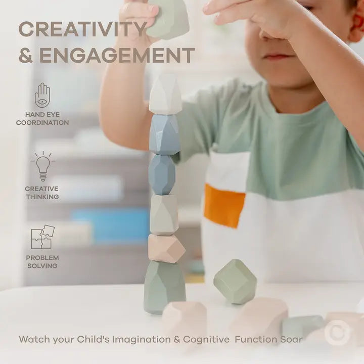 Neutral Colors Stacking Blocks for Toddlers by Comfy Cubs