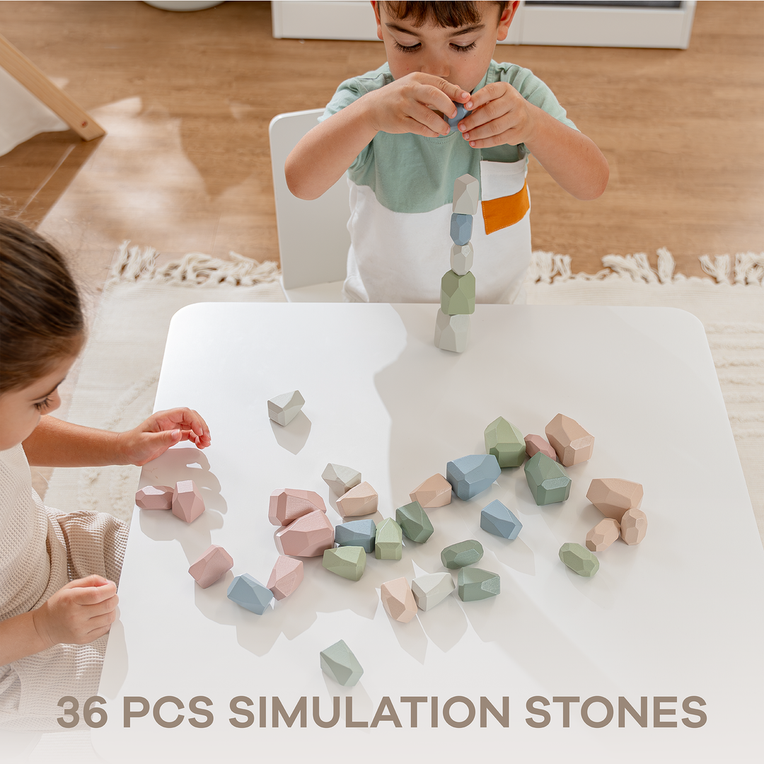 Neutral Colors Stacking Blocks for Toddlers by Comfy Cubs