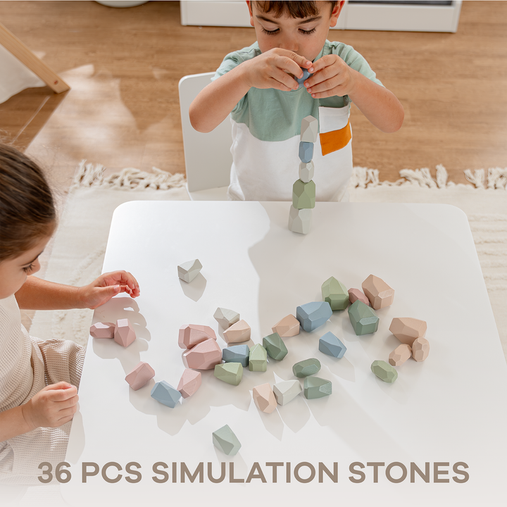 Neutral Colors Stacking Blocks for Toddlers by Comfy Cubs