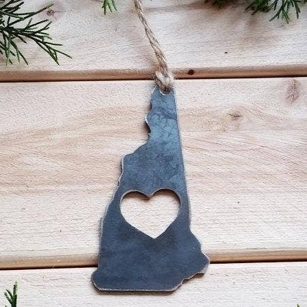 New Hampshire State Christmas Keepsake Metal Ornament