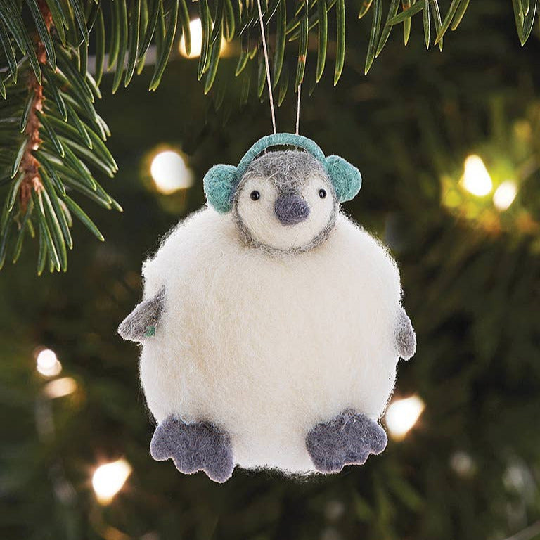 Penguin in Snowball Ornament