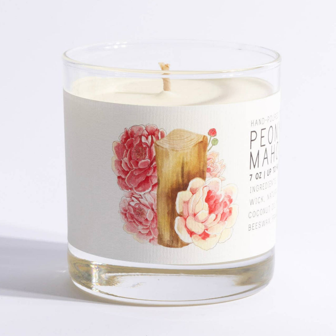 Peony & Mahogany Candle by Just Bee 