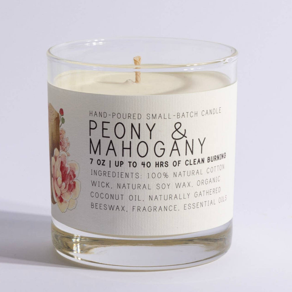Peony & Mahogany Candle by Just Bee 