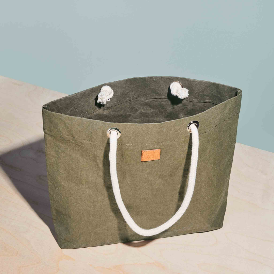 Pure Cord Reusable Shopper Tote Bag in Taiga Green