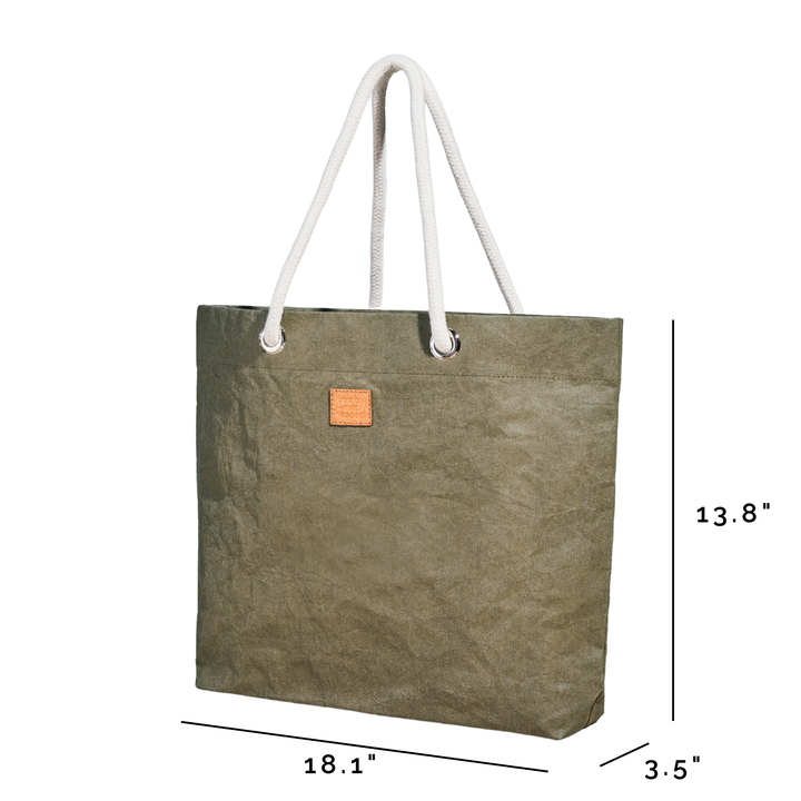 Pure Cord Reusable Shopper Tote Bag in Taiga Green