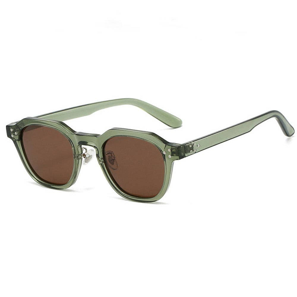 Retro Polarized UV Protection Round Sunglasses in Green