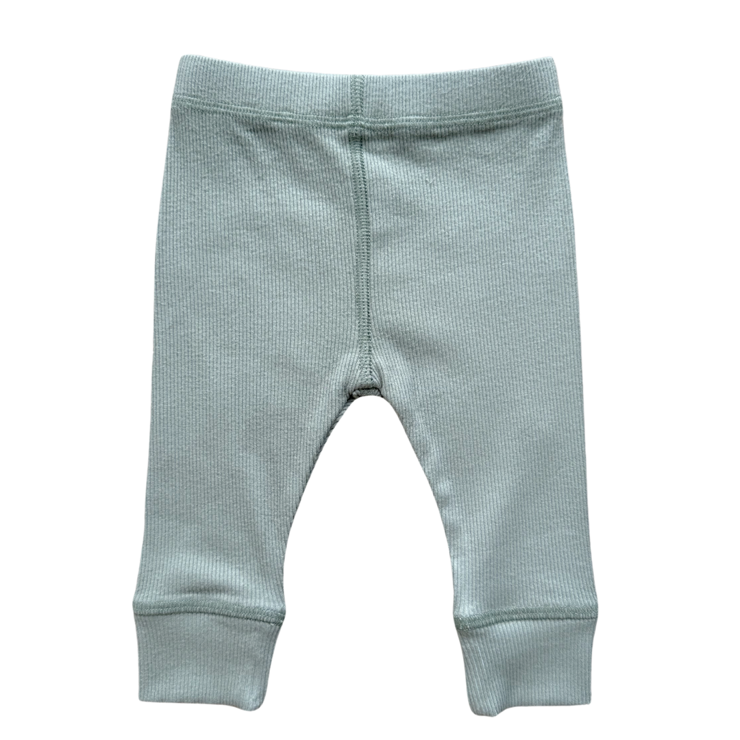 Ribbed Bamboo Leggings in Fern