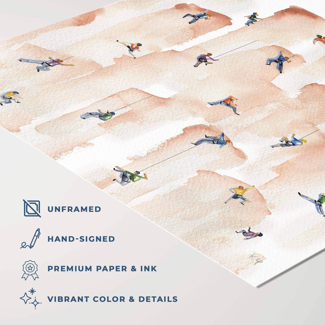 Rock Climbing Art Print | Adventure Wall Art