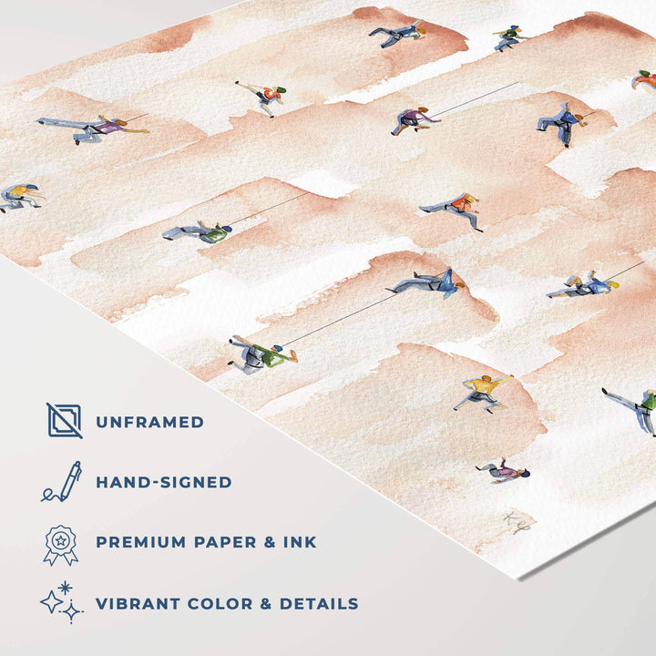 Rock Climbing Art Print | Adventure Wall Art