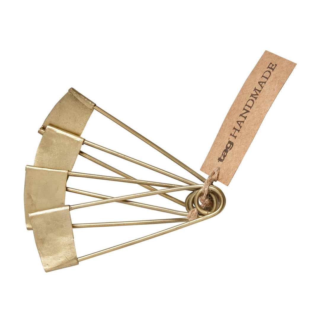 Safety Pin Napkin Ring Set of 4 - Antique Gold by tag handmade houseware tablescape