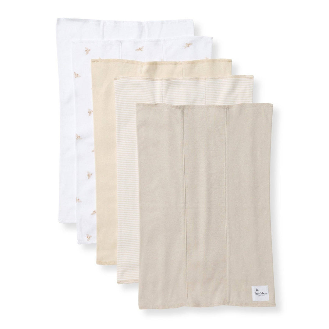 Set of 5 Golden Bee Burp Cloths