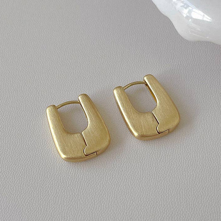 Simple Matte Brushed Hoop Earrings
