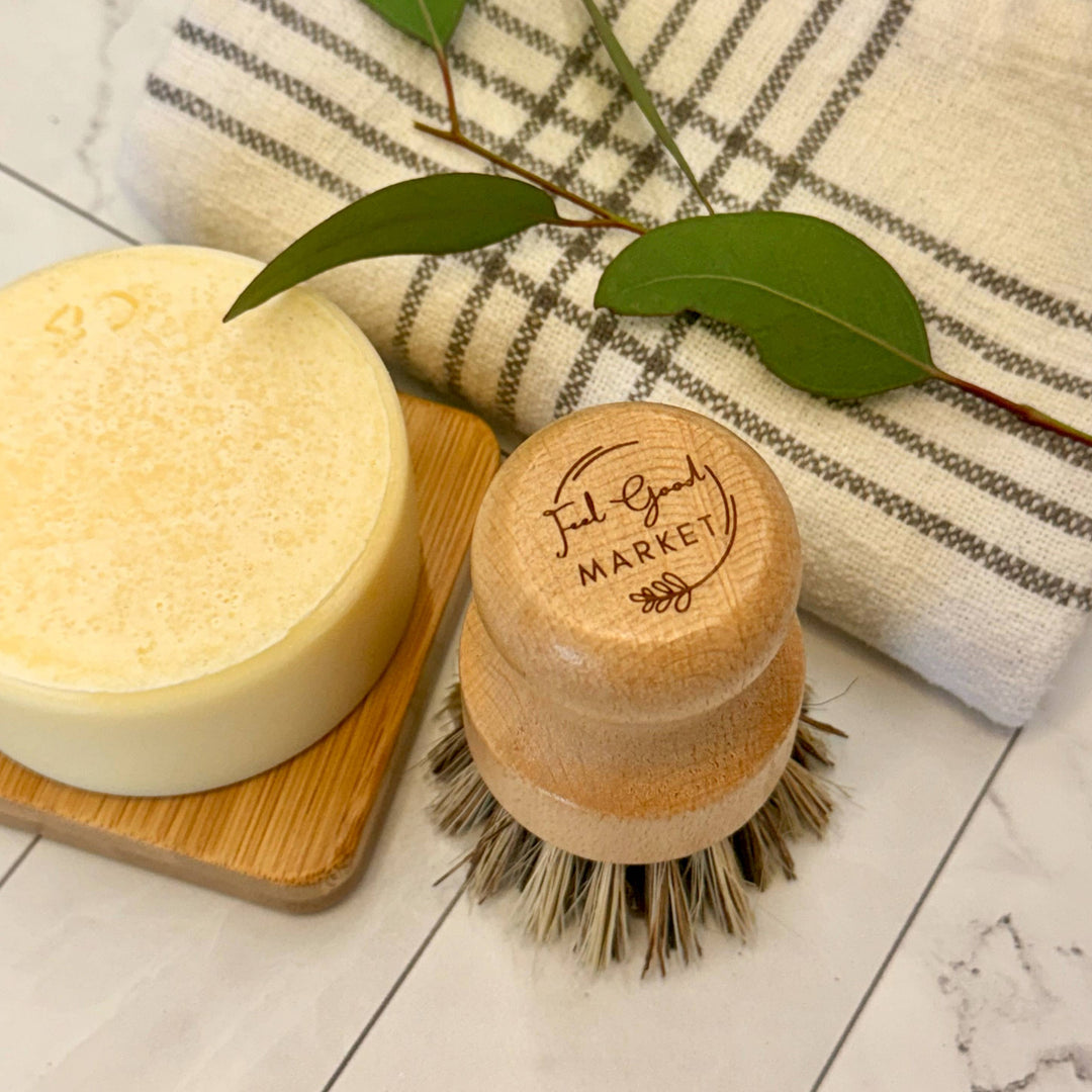 Sisal and Palm Pot Scrubber Brush