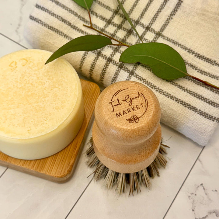 Sisal and Palm Pot Scrubber Brush