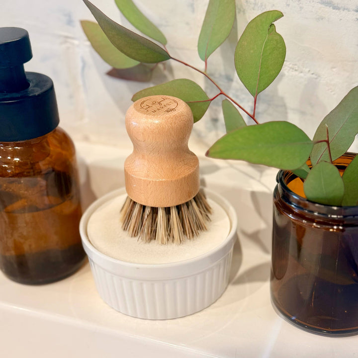Sisal and Palm Pot Scrubber Brush