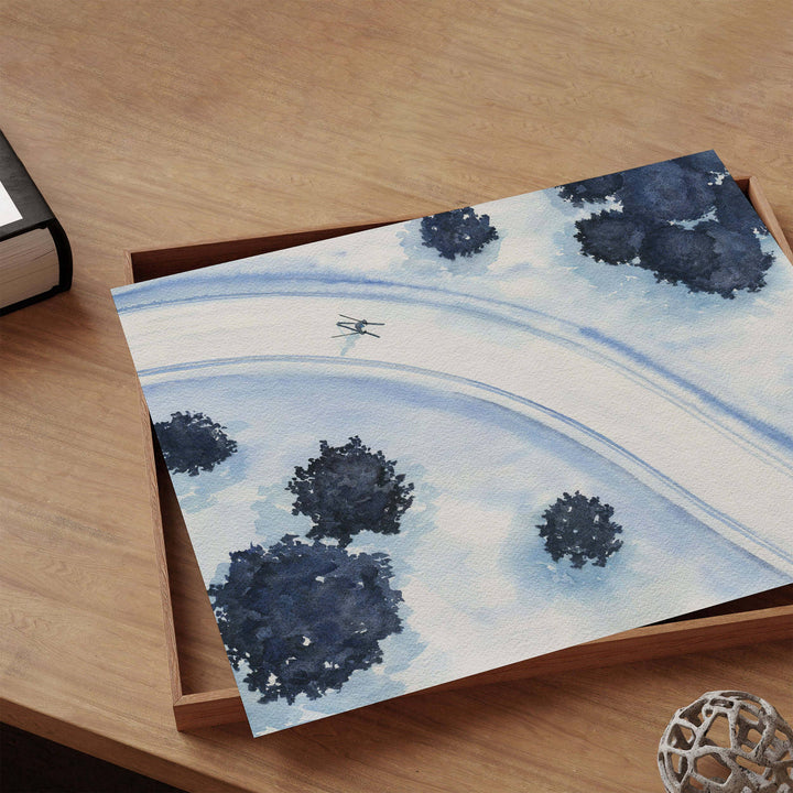 Ski Art Print | Cross-Country Skier Winter Snow Wall Decor