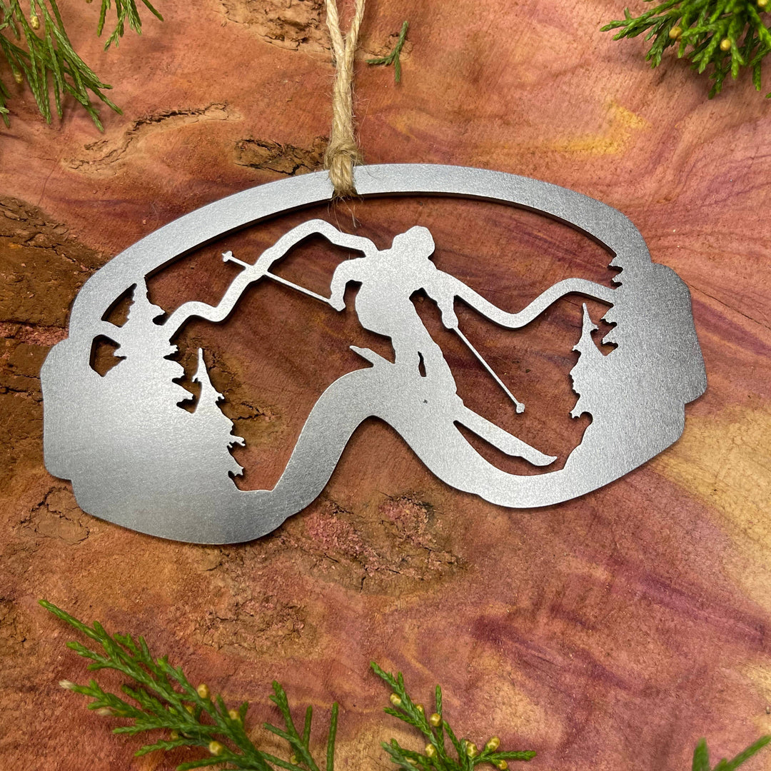 Ski Goggles Steel Mountain Ornament