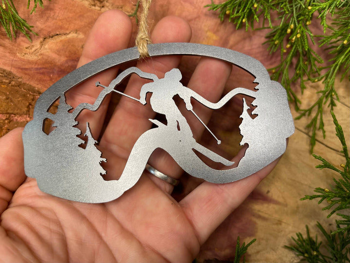 Ski Goggles Steel Mountain Ornament
