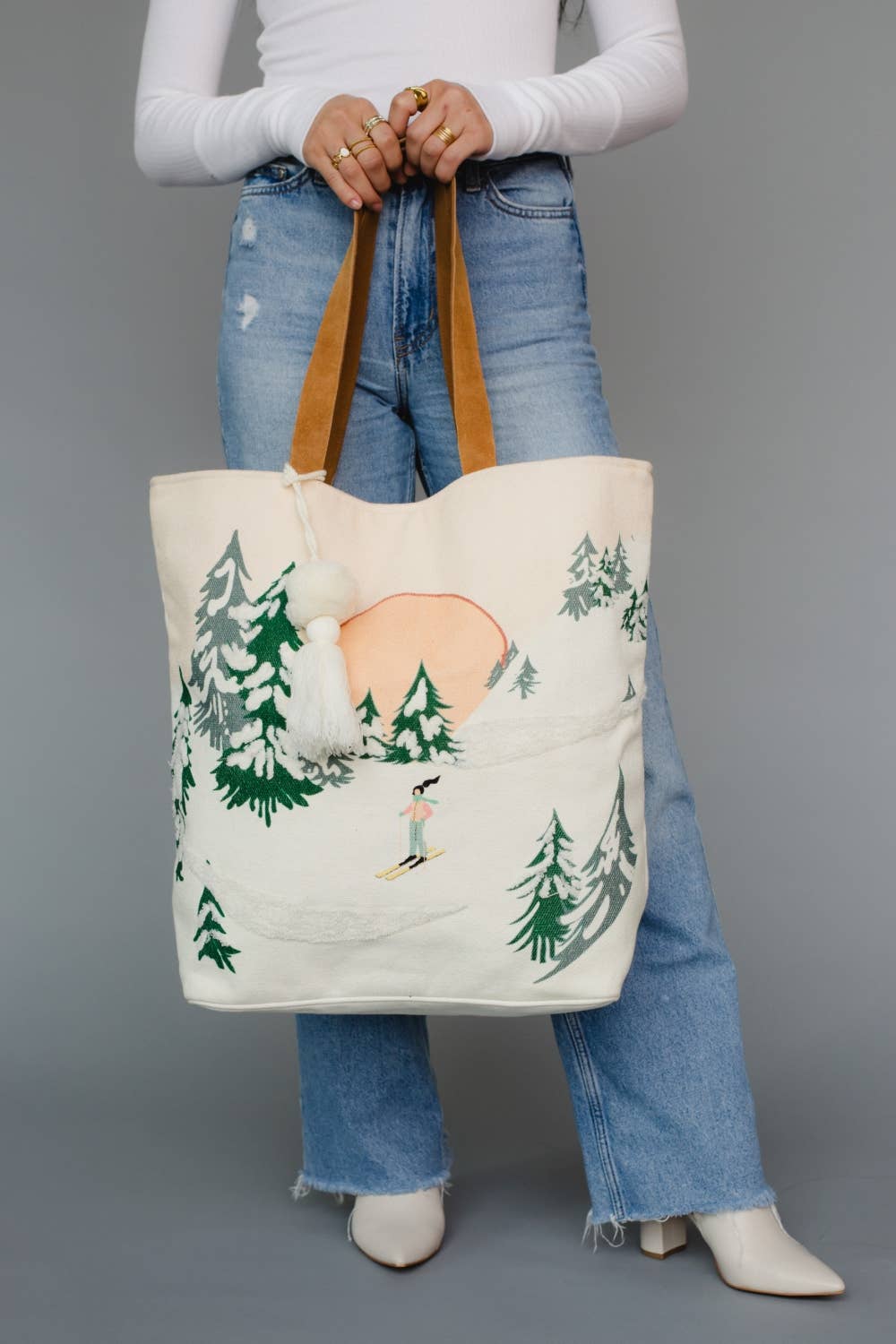 Skiing Person Tote