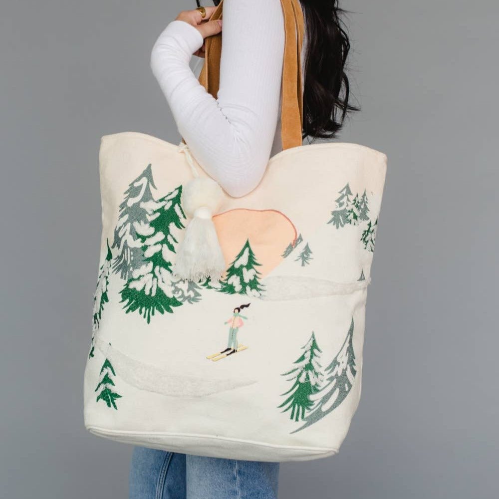 Skiing Person Tote