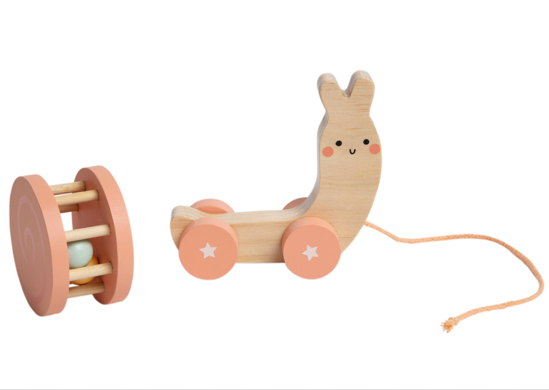 Snail Wooden Pull Toy, Developmental Toys, Nursery Decor baby gift play