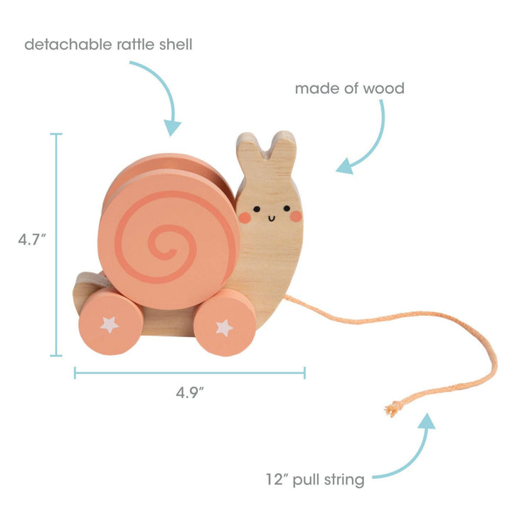 Snail Wooden Pull Toy, Developmental Toys, Nursery Decor baby gift play