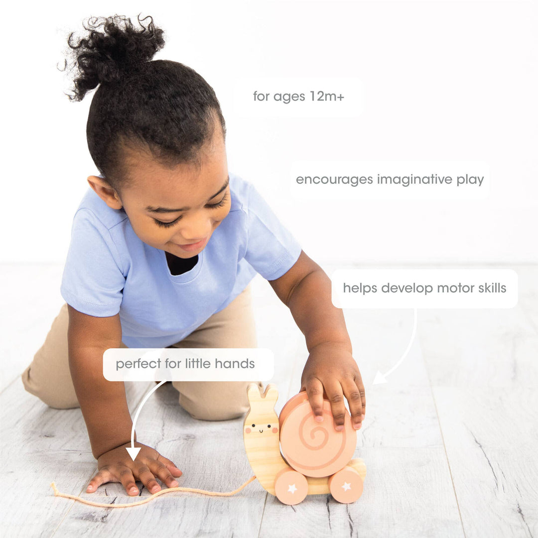 Snail Wooden Pull Toy, Developmental Toys, Nursery Decor baby gift play