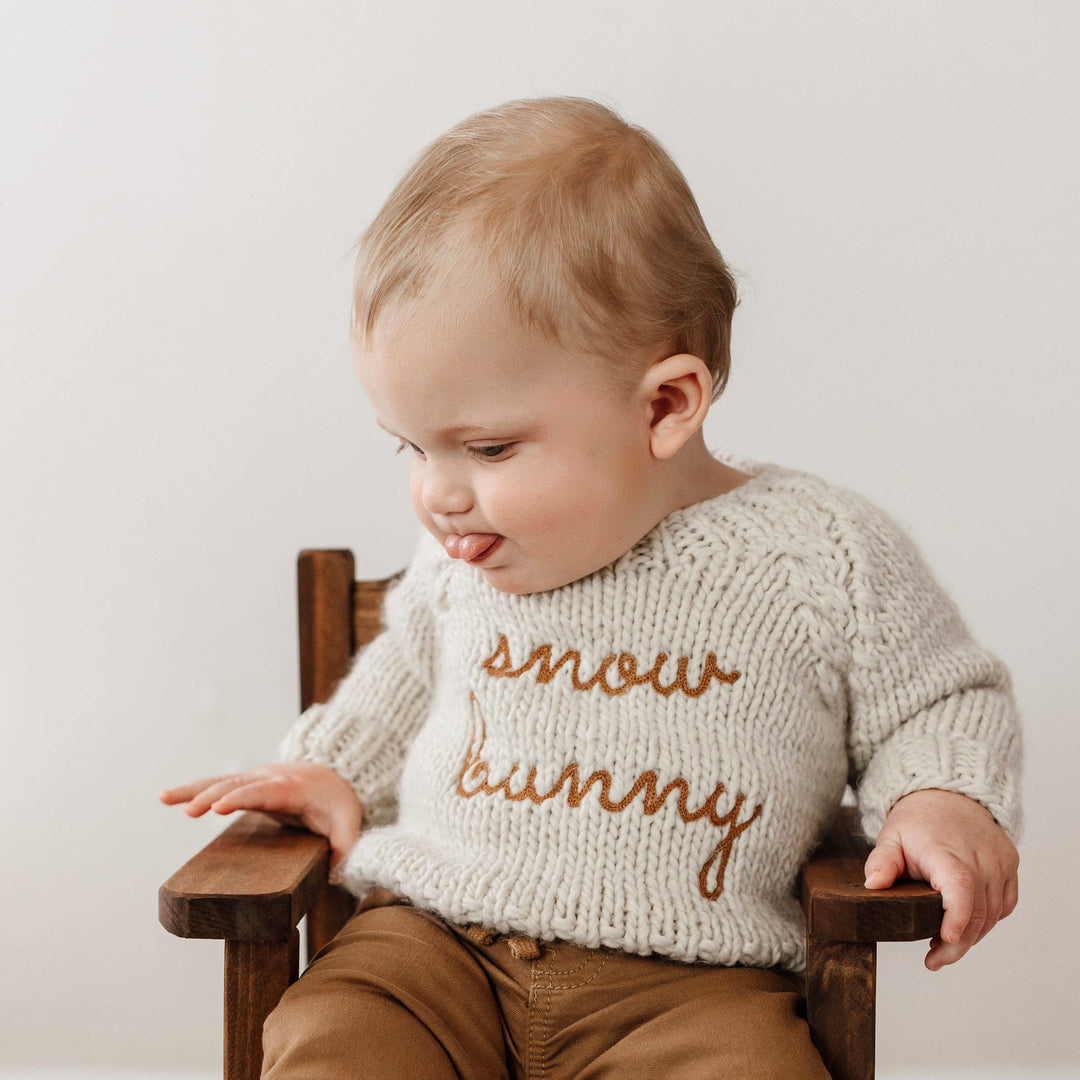 Snow Bunny Pecan Crew Neck Sweater