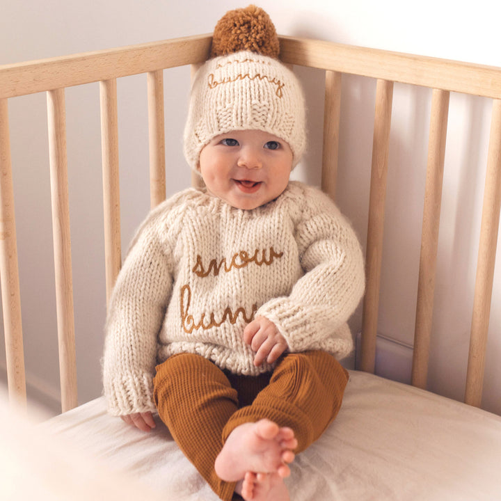 Snow Bunny Pecan Crew Neck Sweater