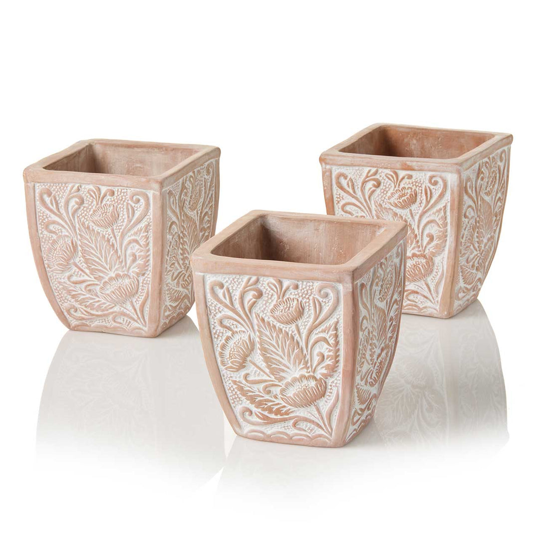 Solstice Blooms Terracotta Planters - Set of 3