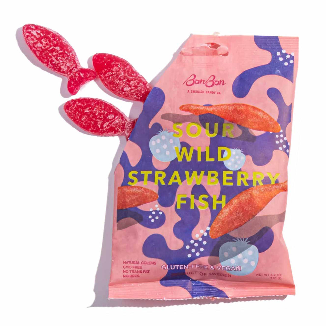 Sour Wild Strawberry Fish Swedish Candy